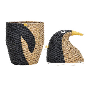 New Design Cute Penguin <b>Storage</b> Basket Eco-friendly Seagrass Basket for <b>Kids</b> Room Decoration for <b>Kid</b> Room Organization - Product Image 6