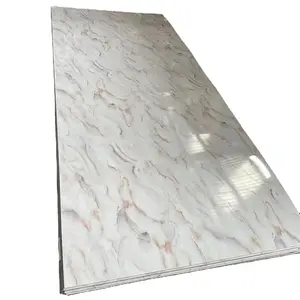 Pabrik panel efek marmer dekorasi berkilau tinggi 1220x2440mm harga lembaran uv marmer kayu panel akustik