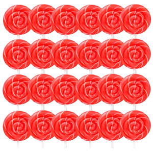 Paquete Individual de 24 Paletas Patrióticas Rojas con Remolino, Sabor a Fruta, Cereza, Certificadas Halal, con Diseño de Cubo, Listas para Comer - Product Image 6