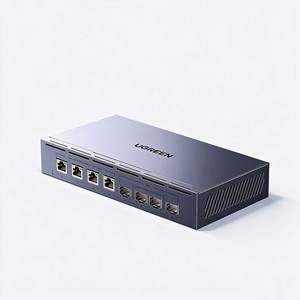 Commutateur Ethernet UGREEN 8 ports 10G, 4 ports RJ45 10G, ports SFP+ 10G, boîtier en acier, capacité de commutation 160 Gbps, CM966 pour NAS et entreprises - Product Image 1