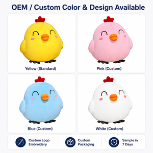 ตุ๊กตาไก่สีเหลืองน่ารัก ของเล่นบีบคลายเครียด ขนาด 45 ซม. รับทำโลโก้ตามสั่ง มาตรฐาน EN71 CE OEM ขายส่ง - Product Image 5