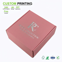 Kotak Pengiriman Bergelombang Warna Dusty Rose Pink Kustom Dengan Monogram Foil Perak untuk Kemasan Merek Royal Collection Grosir Massal