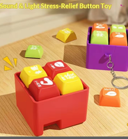 Gadget de décompression à bouton +1, design rétro et esthétique, nouveauté, testeur de capuchons de touches en plastique, porte-clés, capuchon de touche poisson en bois violet