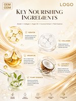 Masque capillaire infusé à la kératine, sans sulfate, biologique, naturel, hydratant, lissant, formule réparatrice pour la brillance
