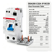Dispositif de protection contre les courants résiduels ABB DDA203 RCD 3P 63A 30mA, disjoncteur différentiel électromagnétique, IEC 61008 CE, directement de l'usine