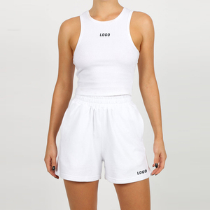 <span class=keywords><strong>Tops</strong></span> Básicos <span class=keywords><strong>Blancos</strong></span> Ajustados de Alta Calidad al por Mayor para Mujer, <span class=keywords><strong>Tops</strong></span> Cortos de Punto Acanalado Personalizados para Mujer - Product Image 4