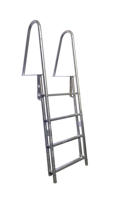 Échelle de bateau en aluminium 4 étapes pour bateaux plus hauts avec échelles de quai plus larges