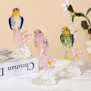 Adorno de Cristal con Forma de Pájaro Azul sobre Soporte de Flores, Decoración para el Hogar, Regalo para Sala de Estar, Dormitorio o Entrada - Product Image 2