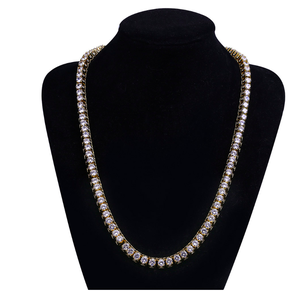 Hiphop or échelle Trapèze diamant cz chaîne de tennis pour hommes collier - Product Image 6