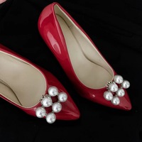 Vente directe usine – Nouveauté : Clips à chaussures en métal perlé, accessoires de décoration haut de gamme, bijoux décoratifs pour femmes, clip à chaussures 7