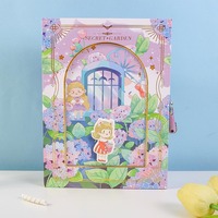 Carnet de Notes Secret Garden Papeterie Délicate pour Étudiants avec Serrure, Journal Intime Cadeau pour Filles