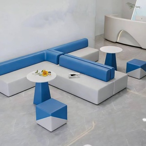 Canapé d'attente en cuir en forme de L, <span class=keywords><strong>prix</strong></span> d'usine, pour salon de beauté, spa, bibliothèque, bureau, hôtel, aéroport, école, hôpital, centre commercial, réception - Product Image 3