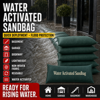 Protection contre les inondations pour les entrées de garage et de sous-sol, déploiement rapide, léger, sac de sable réutilisable activé par l'eau, non tissé