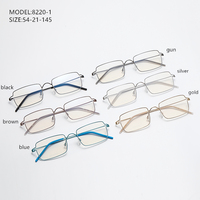 Monturas de Gafas Cuadradas de Acero Inoxidable Color Azul Menta, con Protección Anti-luz Azul, Modernas, Elegantes y Lindas, con Estuche