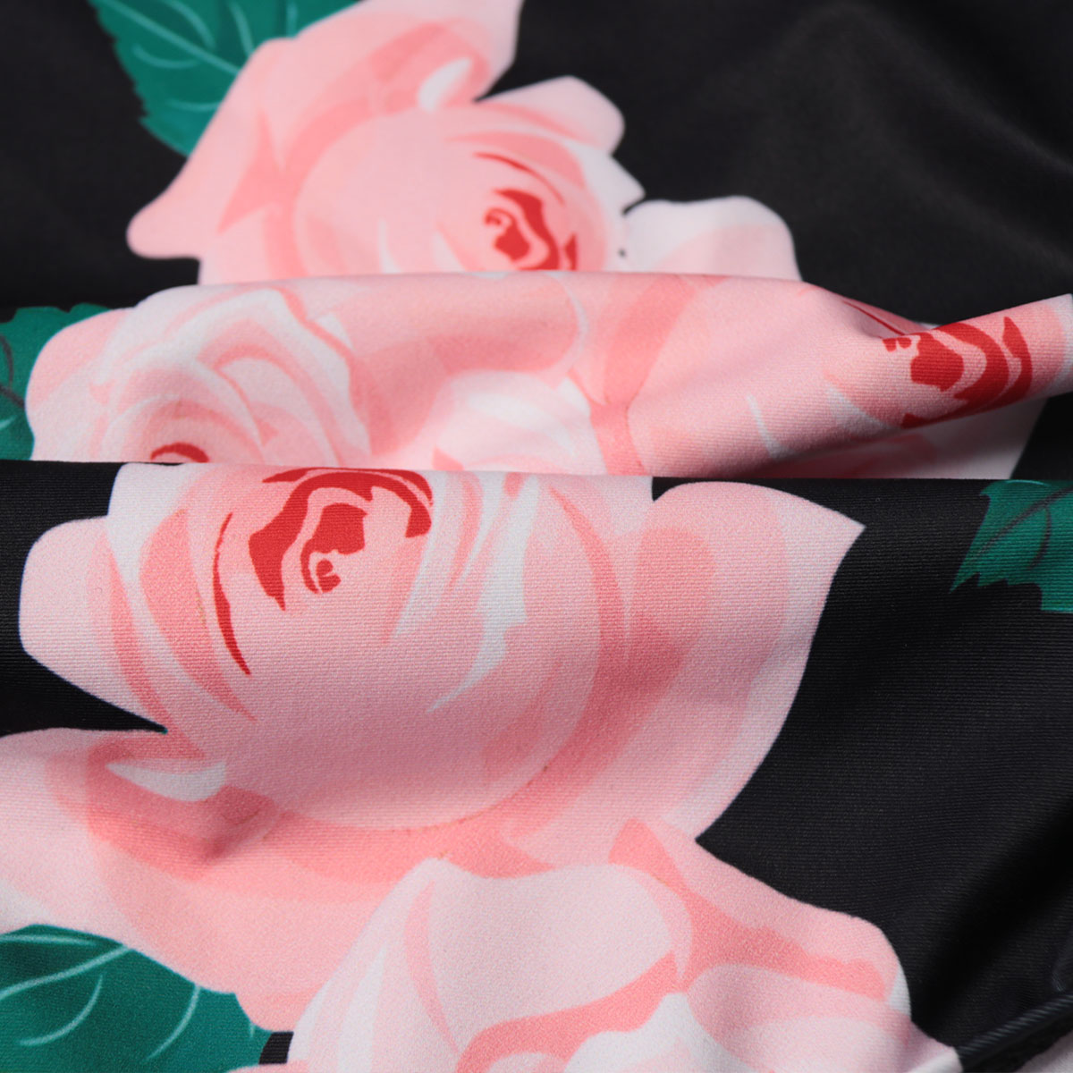 2021 Sexy pink lotus leaf printed high waist bikini hot sale swimsuit