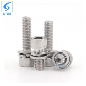 304 Stainless Steel Socket Head Screws Cylindrical Head Fully <b>Threaded</b> Spring <b>Lock</b> DIN912 Polished Standard - Product Image 4