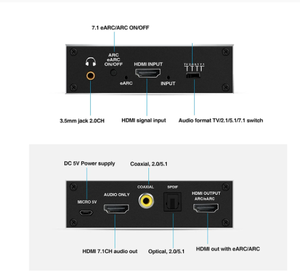 Extracteur <span class=keywords><strong>audio</strong></span> <span class=keywords><strong>HDMI</strong></span> 2.0 EARC 2023, meilleur choix, 4K 120Hz RGB8 8 8 HDR, séparateur <span class=keywords><strong>HDMI</strong></span>, convertisseur <span class=keywords><strong>audio</strong></span>, 4K <span class=keywords><strong>HDMI</strong></span> vers optique TOSLINK SPDIF 7.1 - Product Image 4