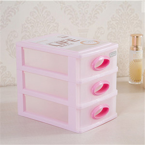 22*16*19厘米小桌面透明前塑料3抽屉收纳柜 - Product Image 6