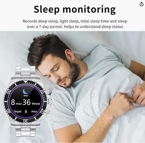 Smart Watch für Männer BT Call Heart Rate Tracker Sport modi Luxus Smartwatch für Android iOS Edelstahl Business Watch - Product Image 4