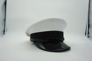 Cappello da Capitano Personalizzato di Alta Qualità con Visiera Nera, Berretto da Pilota Bianco, Cappello Uniforme con Visiera per Comandante di Volo - Product Image 3