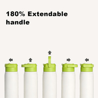 Bouteille d'eau en acier inoxydable écologique à double paroi isolée sous vide Blugreen 20 oz, résistante à l'eau bouillante, avec couvercle à verrouillage et large ouverture
