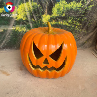 Arche de citrouille d'Halloween en fibre de verre avec éclairage LED pour maison hantée et entrée d'événements extérieurs