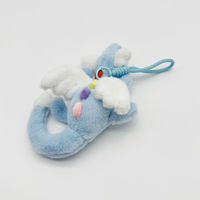 Porte-clés en peluche mini dragon en gros, pendentif dinosaure volant doux et moelleux avec ailes pour sac à dos, breloques, cadeau pour enfants