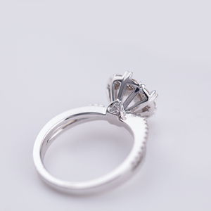 Bague en diamant cultivé en laboratoire à la mode en or 14 carats <span class=keywords><strong>1</strong></span> <span class=keywords><strong>carat</strong></span> D VS1 Halo Cluster Diamants pour mariage de fiançailles - Product Image 5