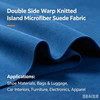 Tissu en microfibre suédée tricoté warp pour matériaux de chaussures, sacs, bagages, intérieurs de voitures, meubles, électronique, vêtements