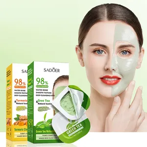 SADOER customized own your logo organic clay green tea ginger centella Easy to carry clean face mud mask