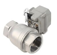 Vanne à boisseau sphérique électrique modulante Etrany 2 pouces en laiton SS304, 2 voies, RS485, haute température, contrôle électrique, DC5V, couple 2N.M