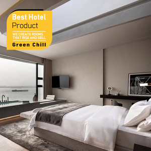 Suite de mobilier de chambre d'hôtel en bois massif, design artistique complet, pour projet de construction d'hôtel boutique haut de gamme - Product Image 1