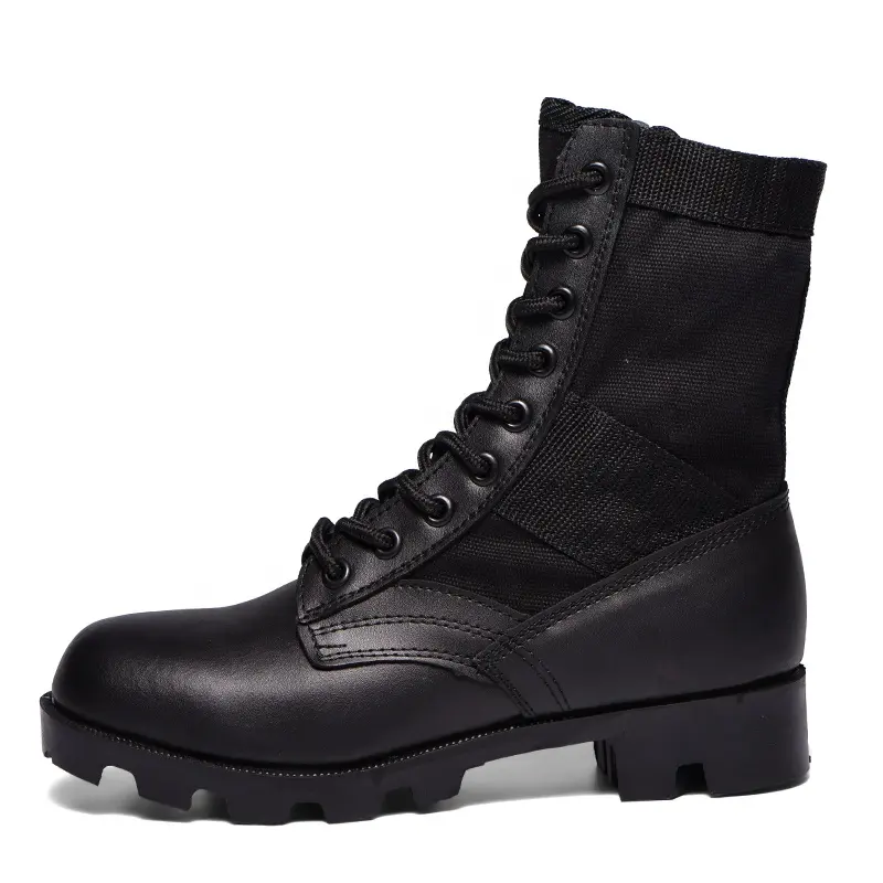 walking boots Genuine Leather Fashionable Black safety Boot