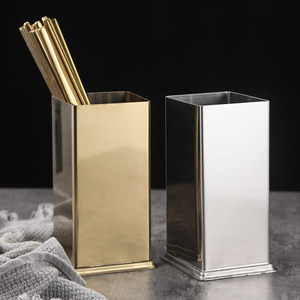 ที่วางตะเกียบสี่เหลี่ยมสแตนเลสทรงช้าง สีทอง พร้อมช่องระบายน้ำ สำหรับใช้ในร้านอาหารและครัว - Product Image 3