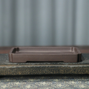 Pot à fleurs <span class=keywords><strong>rectangulaire</strong></span> de luxe en argile violette antique avec plateau non poreux, base à trous de drainage et dessus en pierre absorbante - Product Image 1
