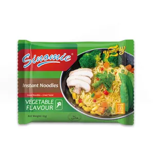 Nourriture chinoise Nouilles Usine Vente en gros Sinomie Marques Halal Saveur de légumes Vegan Sac Soupe instantanée Nouilles