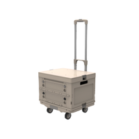 GS 인증 산업용 쇼핑 카트, 무소음 4륜 접이식 트롤리, 60kg 고하중 방수, 간편 보관 (접이시 50mm)