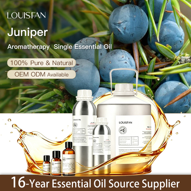 Organic Distilled Sweet Scent Juniperus Communis Essential Oil Aromatherapy Skincare 100% Pure Natural Juniperberry Oils Top