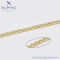X000910002 Collier pour homme Xuping Jewelry plaqué or 14K, chaîne cubaine Hip Hop Rapper, style unique et tendance