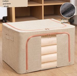 Boîte de rangement en tissu pliable en coton et lin avec logo personnalisé 24L/66L/100L Organisateur de boîtes à vêtements Organisateur de boîtes à vêtements Bacs - Product Image 4
