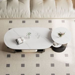 Muebles de Diseño para el Hogar, <span class=keywords><strong>Mesa</strong></span> de <span class=keywords><strong>Centro</strong></span> Cuadrada Personalizable, <span class=keywords><strong>Mesa</strong></span> de Café Blanca de <span class=keywords><strong>Estilo</strong></span> Nórdico con Ruedas - Product Image 4