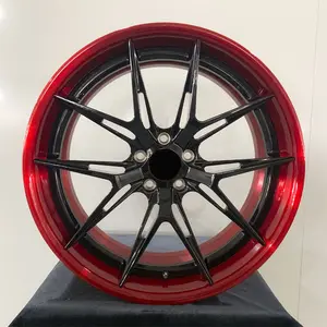 Venta directa de fábrica 15 16 17 18 pulgadas Rojo Negro llantas de aleación de Lujo 5x112 coche de carreras ruedas forjadas llantas