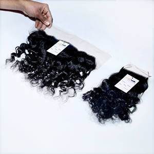 4x4 13x4 naturel brut 10 "à 22" brésilien bouclés 100% cheveux humains en gros cheveux indiens HD Transparent suisse dentelle fermeture frontale - Product Image 5