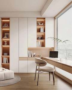 Integrated Bookcase and <b>Desk</b> Customized Bookcase Bookshelf Study Room Furniture Sets - Product Image 4