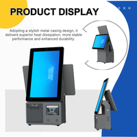 Sistema POS de Autoservicio de 15.6 Pulgadas, Dispositivo con Caja Registradora Android, Pantalla Táctil Dual, Impresora Térmica Integrada de 80 mm y Escáner