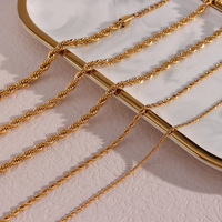 Collier chaîne torsadée Lerca en acier inoxydable 316L plaqué or 18 carats PVD, bijoux hip-hop tendance pour hommes et femmes, idéal comme cadeau