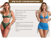 2022 baru dasi leher Push-up Underwire Split Bikini multiwarna seksi baju renang silang dengan pola dicetak untuk wanita