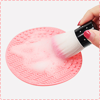 Tapis de nettoyage de brosse de maquillage en silicone professionnel épurateur d'outil de lavage Portable rond avec ventouse