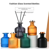 Bouteilles d'aromathérapie sans flamme à grande capacité (50ml, 100ml, 150ml, 250ml) – Bouteilles diffuseurs à roseaux givrées jaunes et noires, anti-lumière
