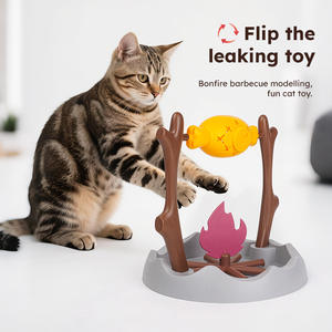 Matériel TPR intelligent Mangeoire lente pour chat Distribution automatique de friandises pour animaux de compagnie Rotation Barbecue Puzzle Jouet Style Cartoon - Product Image 4